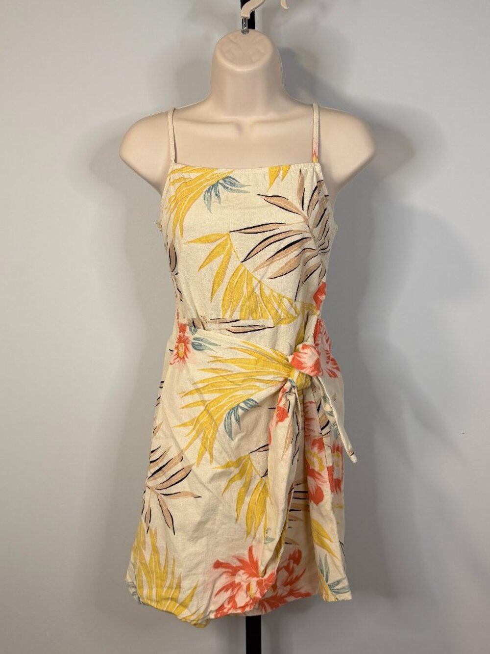 Billabong Cream, Pink, Black Day Dress - Size S